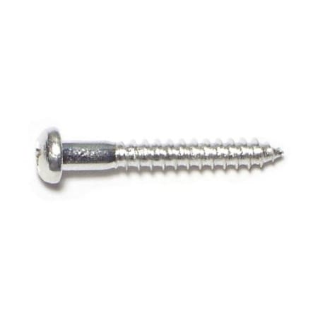Midwest Fastener Wood Screw, #8, 1-1/4 in, Aluminum Round Head Phillips Drive, 40 PK 62363